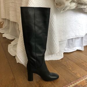 Zara leather high heeled boots.